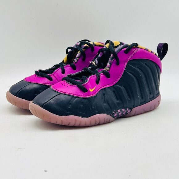 Nike Little Posite One Boys 9C Purple Saturn Black Youth PS Sneakers Shoes - Picture 3 of 11